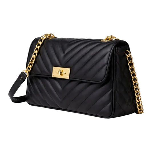 Elegant Black Quilted Shoulder Bag for Women Stylish Chain Design