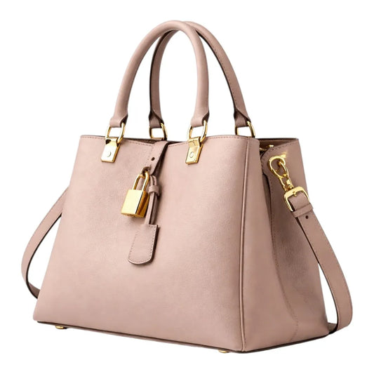 Luxury Brown Leather Tote Shoulder Bag for Women