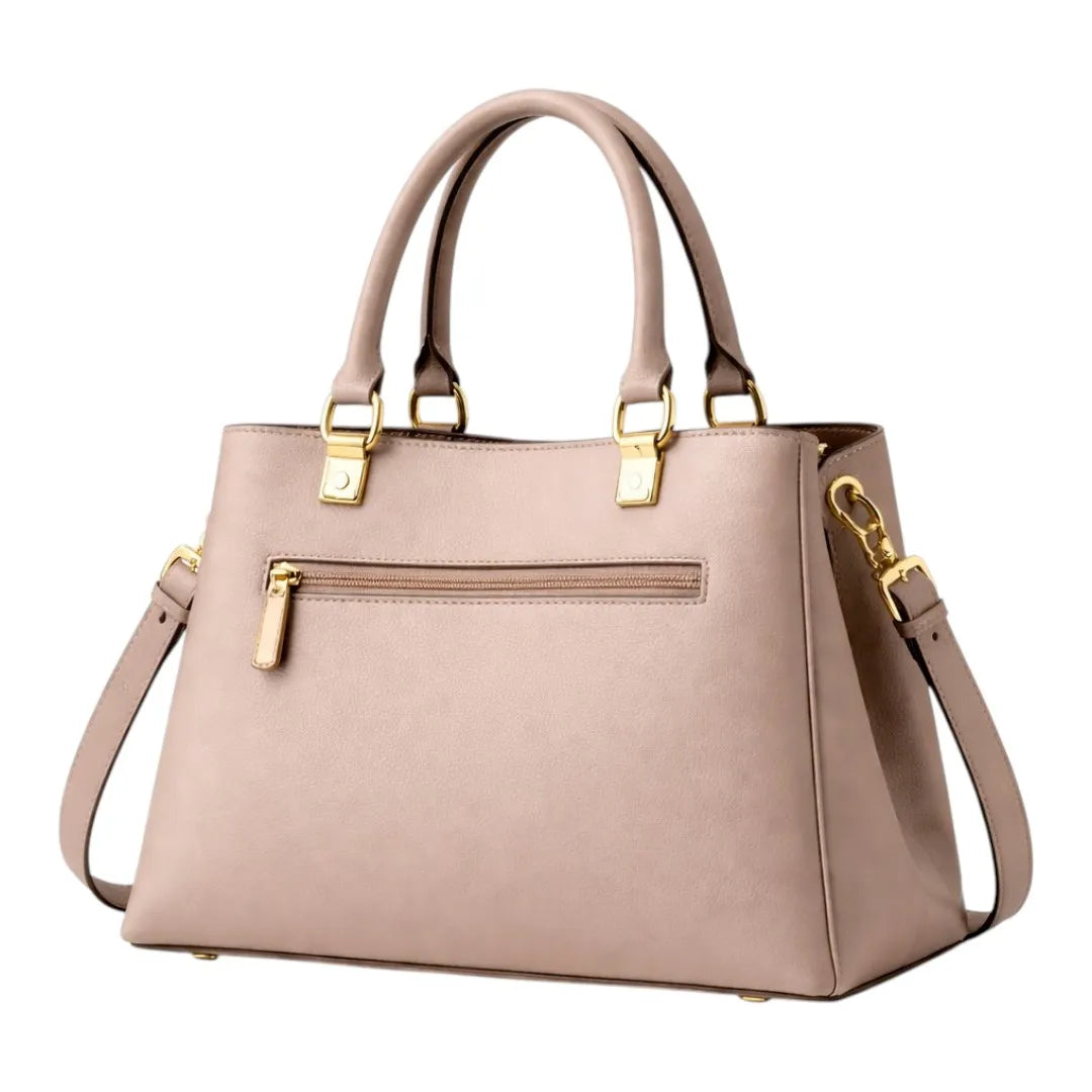 Luxury Brown Leather Tote Shoulder Bag for Women