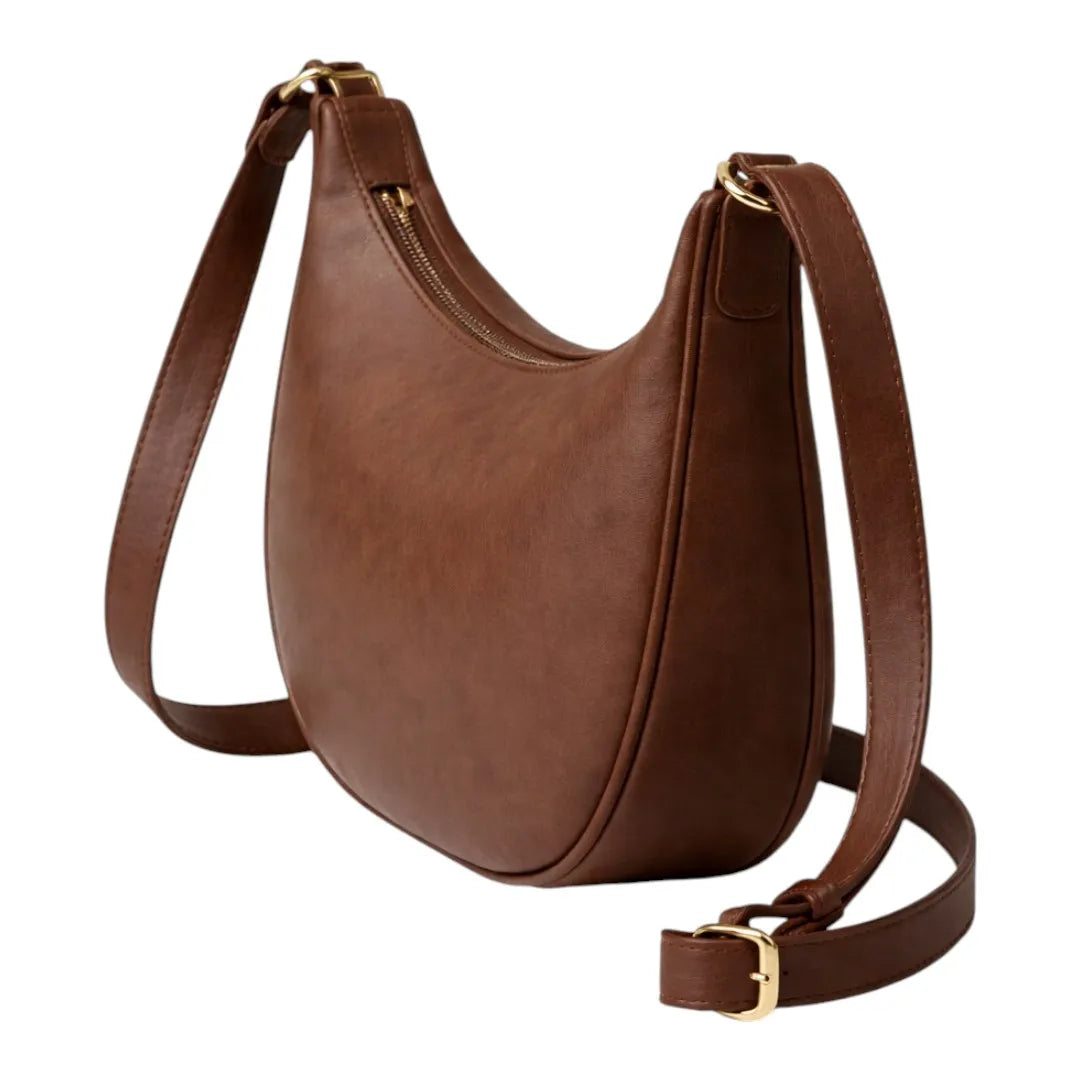 Elegant Brown Leather Shoulder Bag for Women Stylish Daily Use