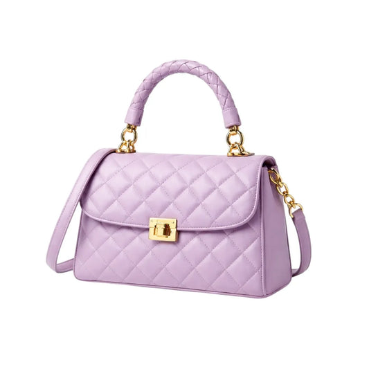 Elegant Purple Quilted Hand Bag for Women Stylish Party Use