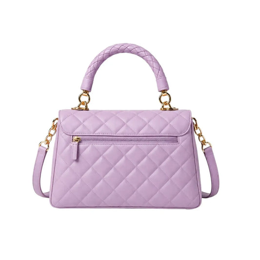 Elegant Purple Quilted Hand Bag for Women Stylish Party Use