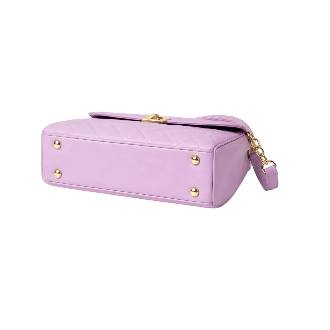 Elegant Purple Quilted Hand Bag for Women Stylish Party Use