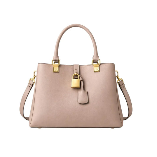 Luxury Brown Leather Tote Shoulder Bag for Women